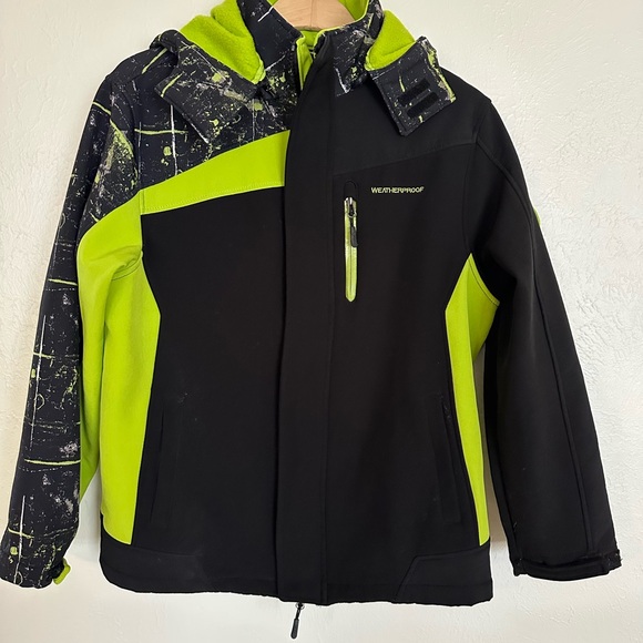 Weatherproof Xero Exposure Big Boys Neon Green and Black Winter Coat size Large - Picture 1 of 10